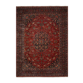 Palace Hand Knotted 100% Wool Kashan Traditional Oriental Area Rug Burnt Orange, Midnight Blue Color